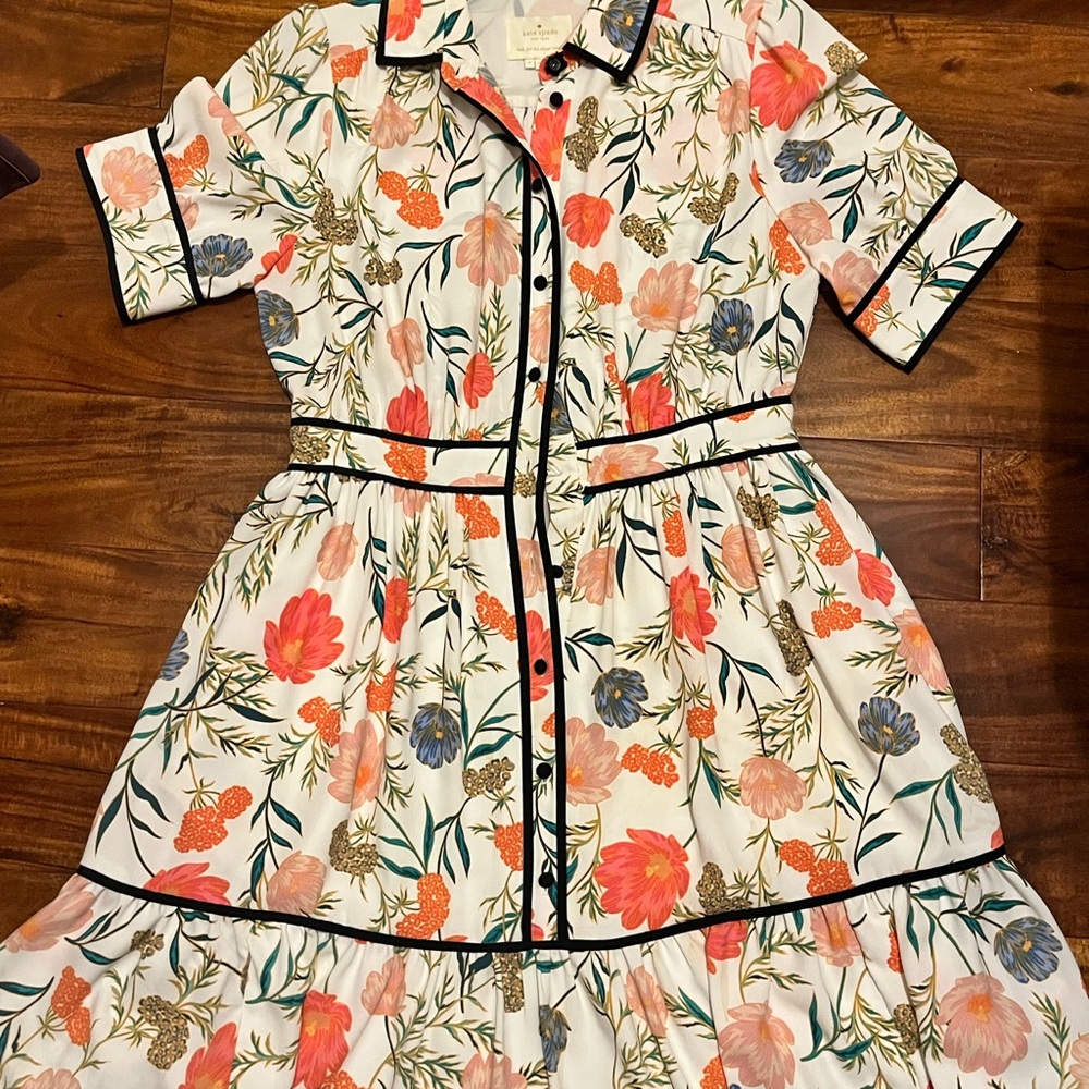 KATE SPADE Floral Blossom Fluid shirt dress